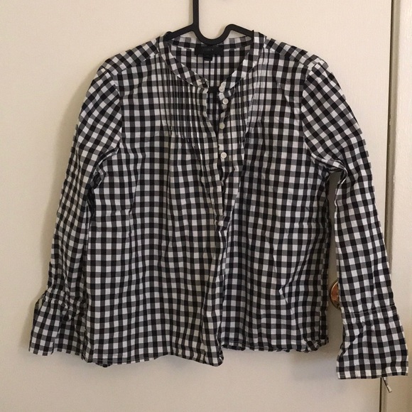 Jcrew gingham Shirt with cute sleeves - Picture 1 of 3